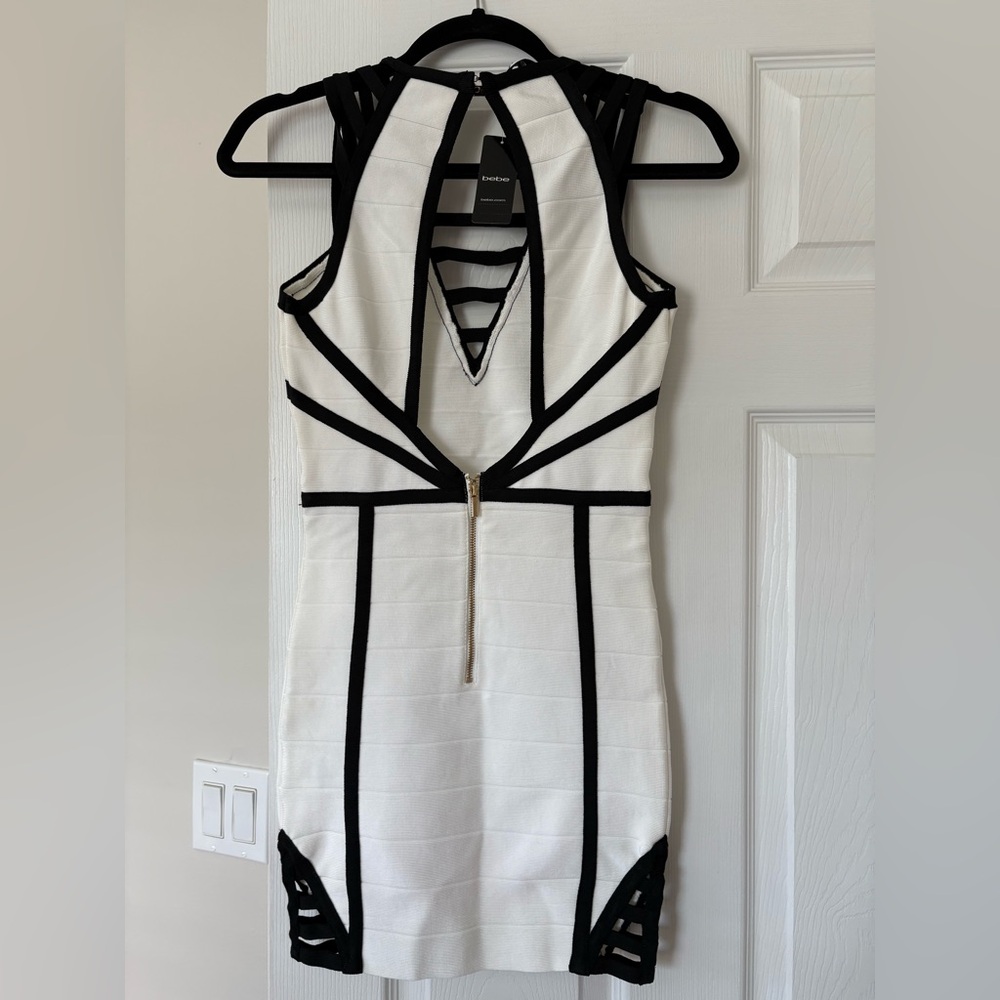 Bebe Black & White Cage Dress - brand new with tags - Picture 2 of 9